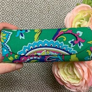 Vera Bradley glasses case in Emerald Paisley